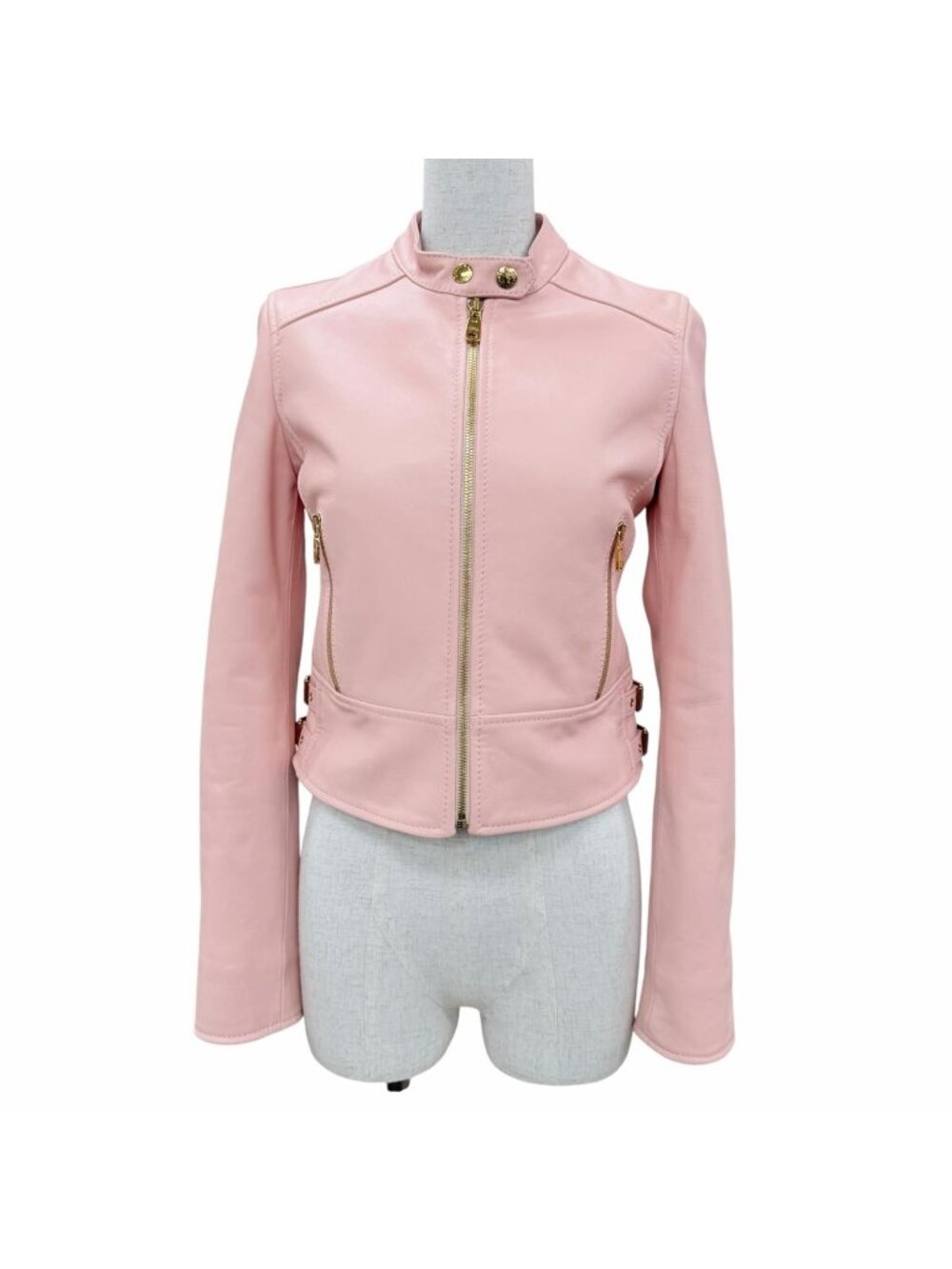 Dolce & Gabbana Sheep Leather Zip UP Jacket Pink IT 36
